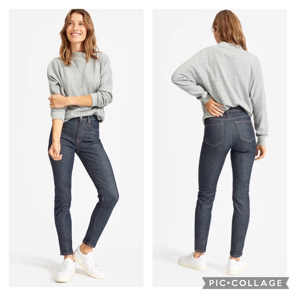 Everlane The High Rise Skinny Cotton Dark Wash Jeans Size 27”